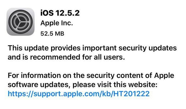 方城苹果手机维修分享iOS12.5.2发布，建议所有老苹果用户安装 
